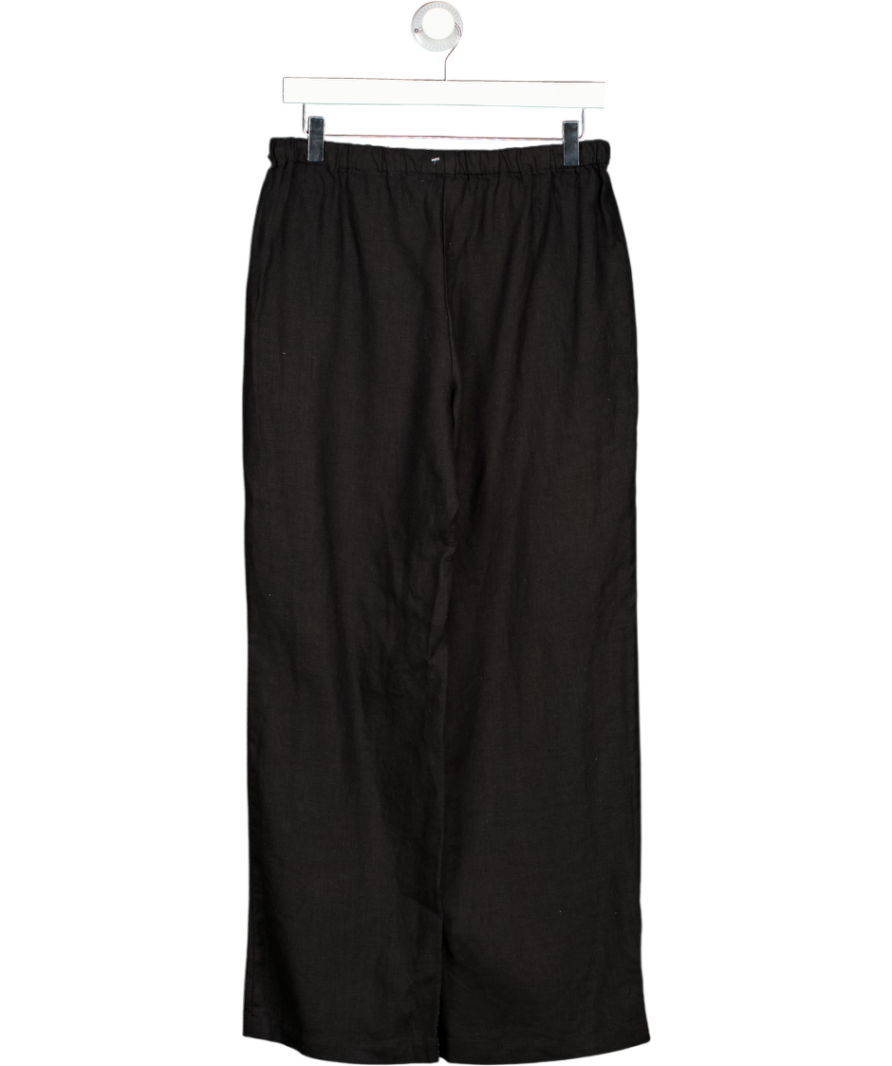 REFORMATION Black Linen Trousers UK S