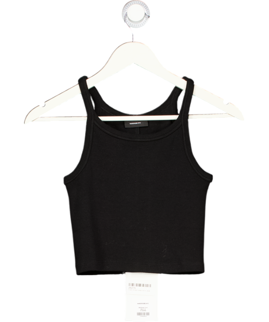 WARDROBE NYC Black Cropped Ribbed Tank Top UK S