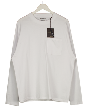 River Island White Long Sleeve Oversize Fit Top UK M