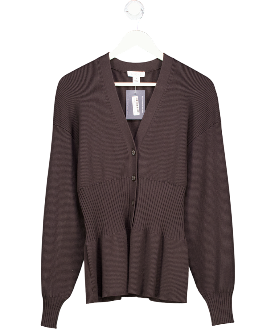 ALIGNE Chocolate Brown Waisted Cardigan UK M