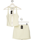 Wanderdoll Cream Olivia Square Neck Crop Top With Olivia Mini Skirt UK XS