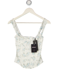 WHITE FOX White Line Up Bustier Sky Ditsy Blue UK XS