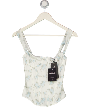 WHITE FOX White Line Up Bustier Sky Ditsy Blue UK XS