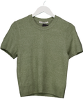 Abercrombie & Fitch Green Supersoft Wool Blen Short Sleeve Knit Top UK S