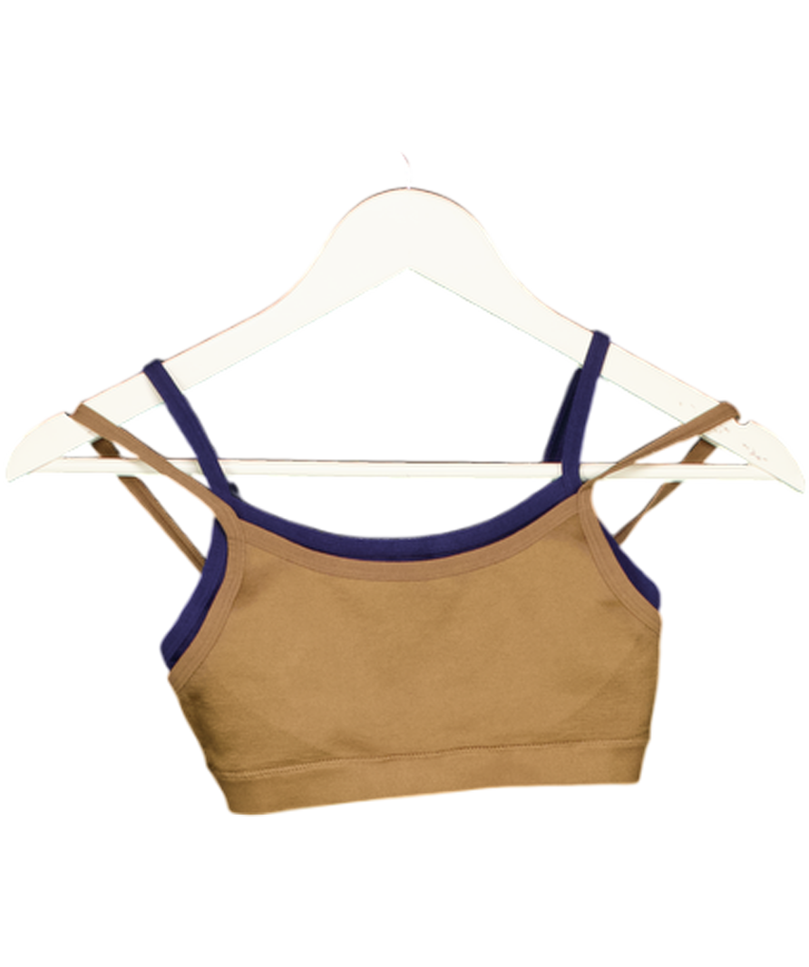 The Upside Brown & Navy Form Seamless Kelsey Sports Bra UK XS