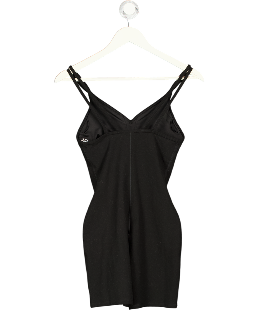 alo yoga Black Seamless Ribbed Onesie UK S