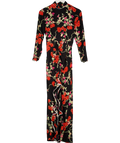 RIXO Black Lucy Cherry Blossom Floral Silk High Neck Backless Dress UK S