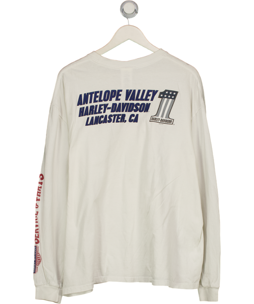 Harley Davidson White Long Sleeve Tshirt UK M