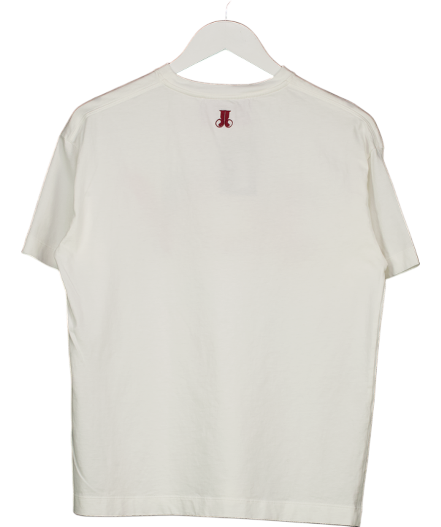 LA DOUBLEJ White Embroidered Joy T-shirt UK S