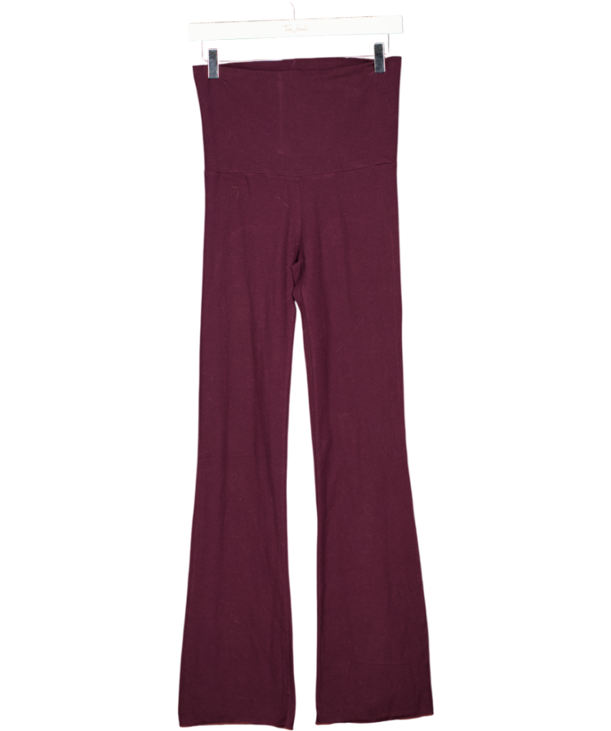 SKIMS Red Burgundy Fold Over Flare Leggings UK S