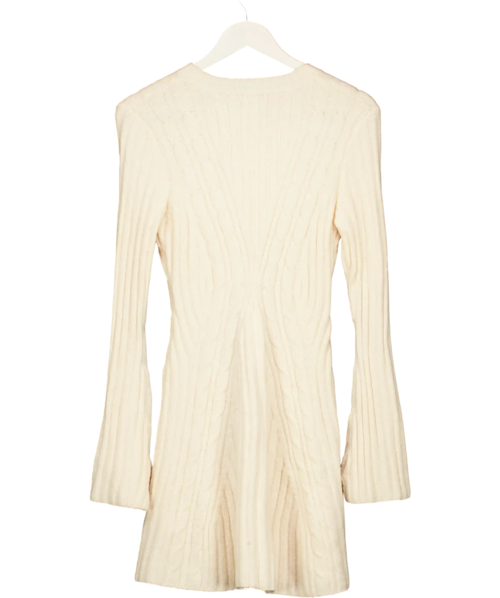 FRIENDS LIKE THESE  Cream Cable Knit Fit & Flare Mini Dress UK 10
