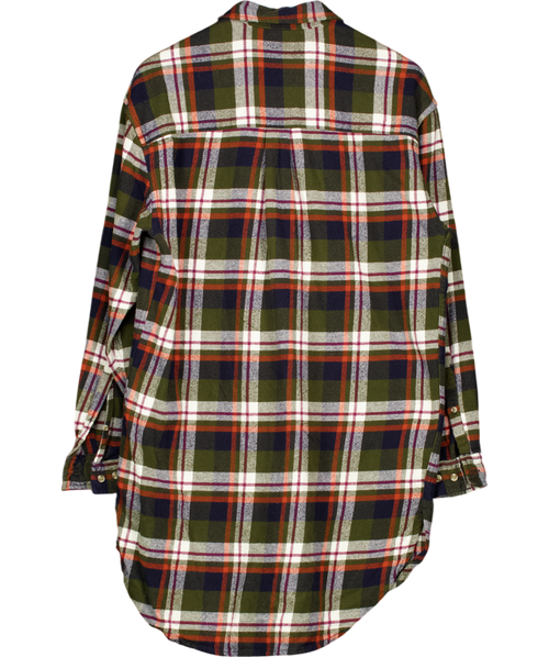 ASOS Green Oversized Check Flannel Shirt UK S