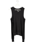 REBECCA MINKOFF Black Glitter Cold Shoulder Knit Jumper UK S