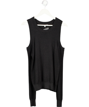 REBECCA MINKOFF Black Glitter Cold Shoulder Knit Jumper UK S