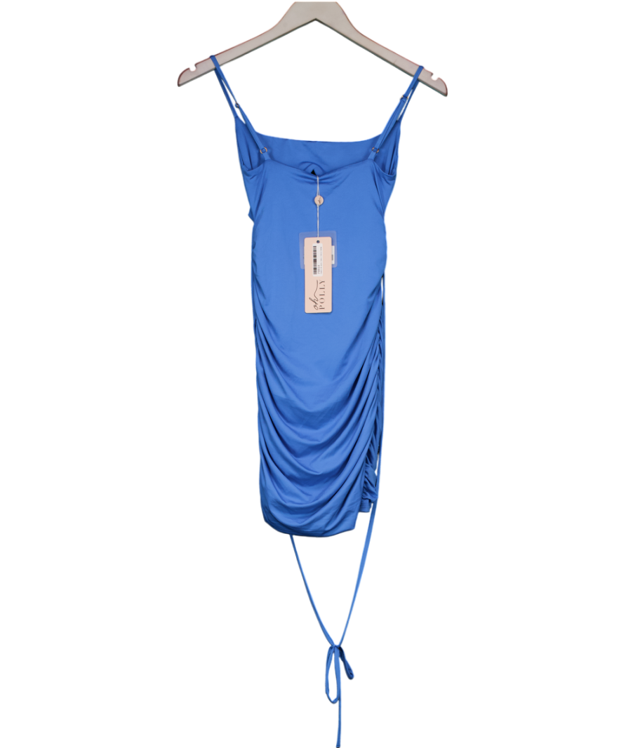 Oh Polly Blue Cut Out Ruched Mini Dress UK 10