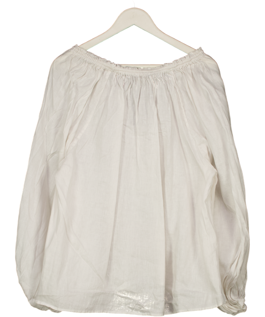 WYSE LONDON Linen Blouse - White Sz5 UK 16