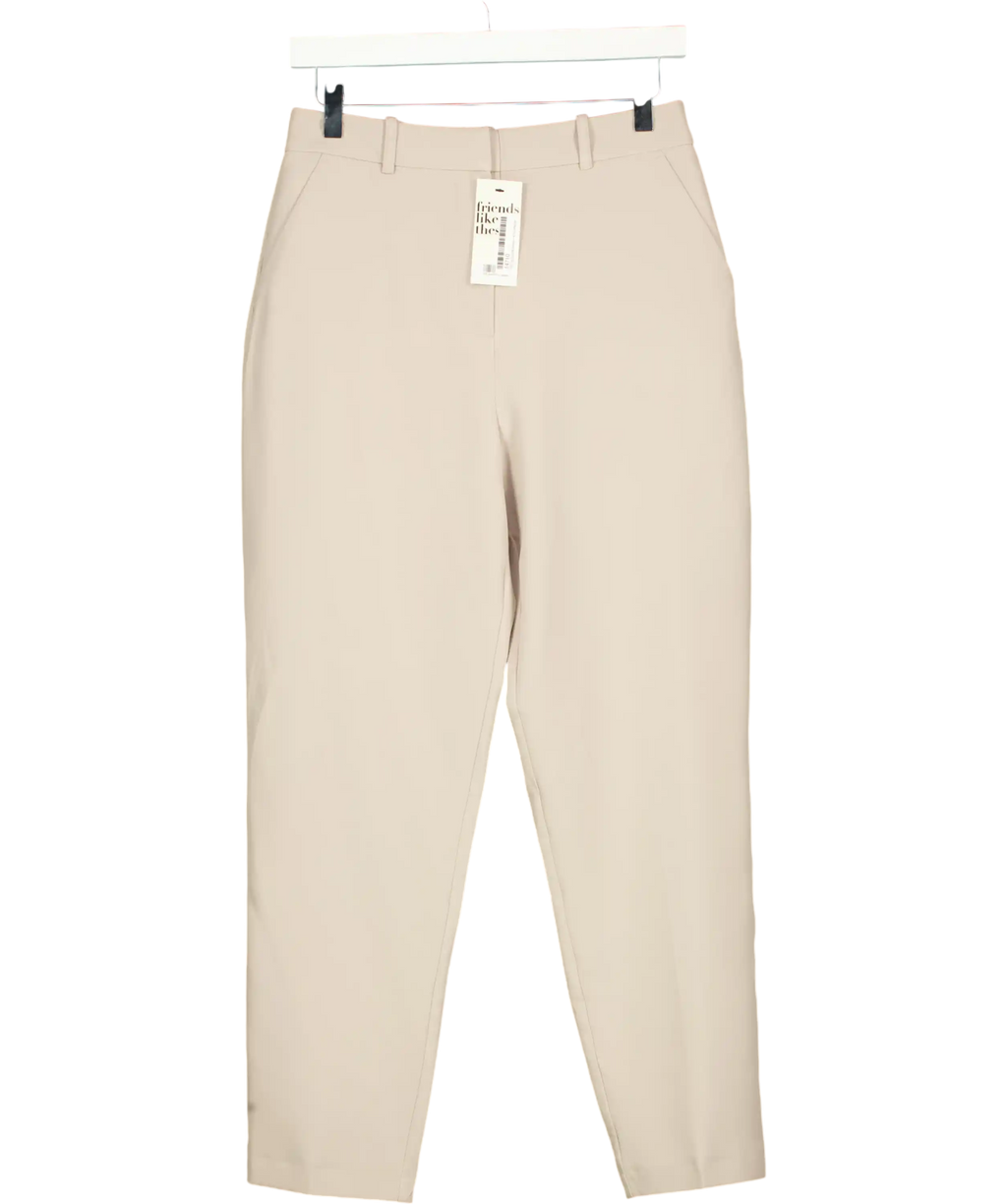 Friends like these Taupe Beige Tailored Tapered Ankle Grazer Trousers UK 10