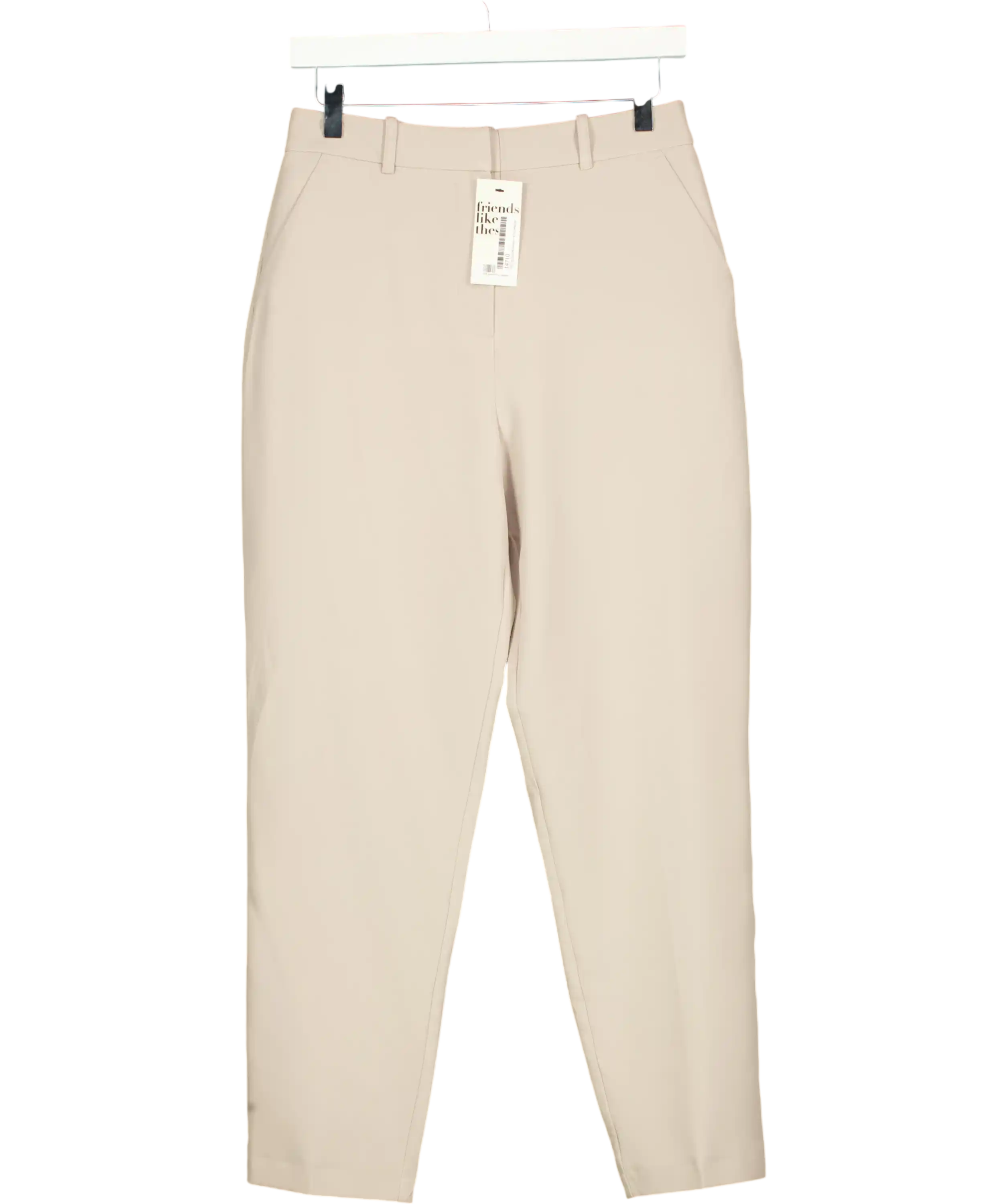 Friends like these Taupe Beige Tailored Tapered Ankle Grazer Trousers UK 10