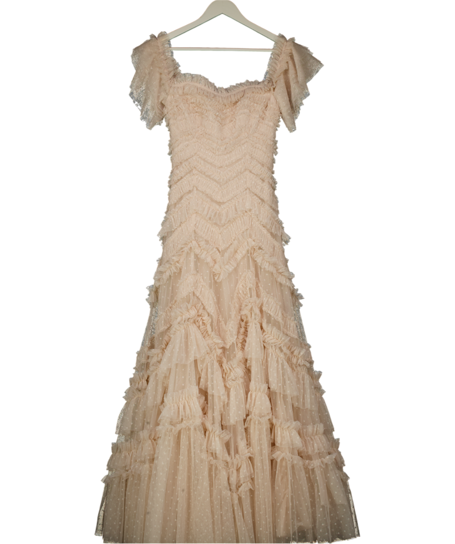 Needle & Thread Elia Off-shoulder Gown In Beige UK 6