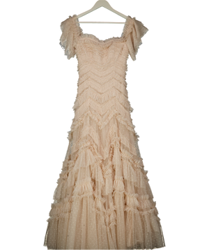 Needle & Thread Elia Off-shoulder Gown In Beige UK 6