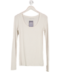 aritzia Cream Round Neck Top UK M
