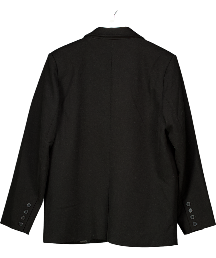 NA-KD Black Oversized Twill Blazer UK 8