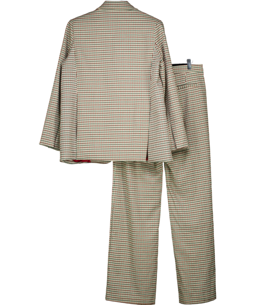 Studio Parisien Green Tailored Blazer And Trouser Set UK M