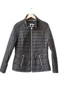 GUESS Black Quilted Jacket With Heart Logo UK M