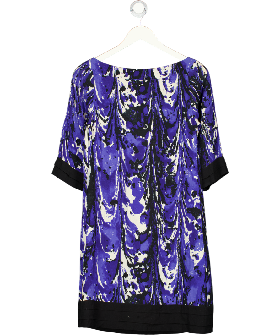 REISS Blue Abstract Painterly Print Dress UK 8