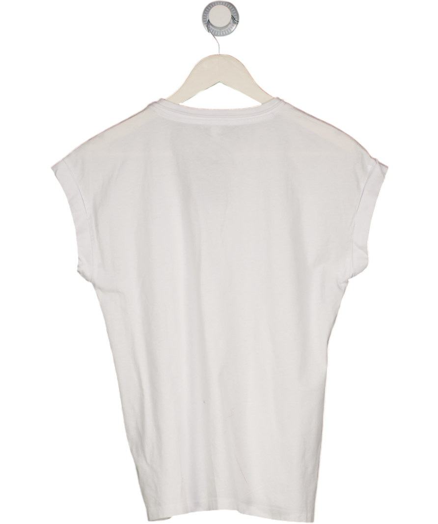 REISS Tereza Cotton-jersey Crew Neck T-shirt In White UK M