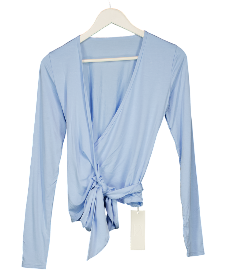 reasn Bamboo Fabric Ballet Wrap Long Sleeve Top - Powder Blue UK 12