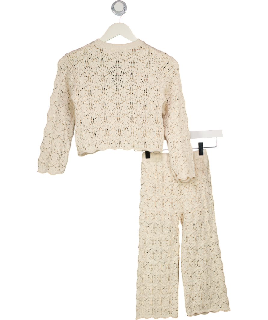 ZARA Cream Crochet Knit 2-piece Top Adnd Trouser Set 4 Years