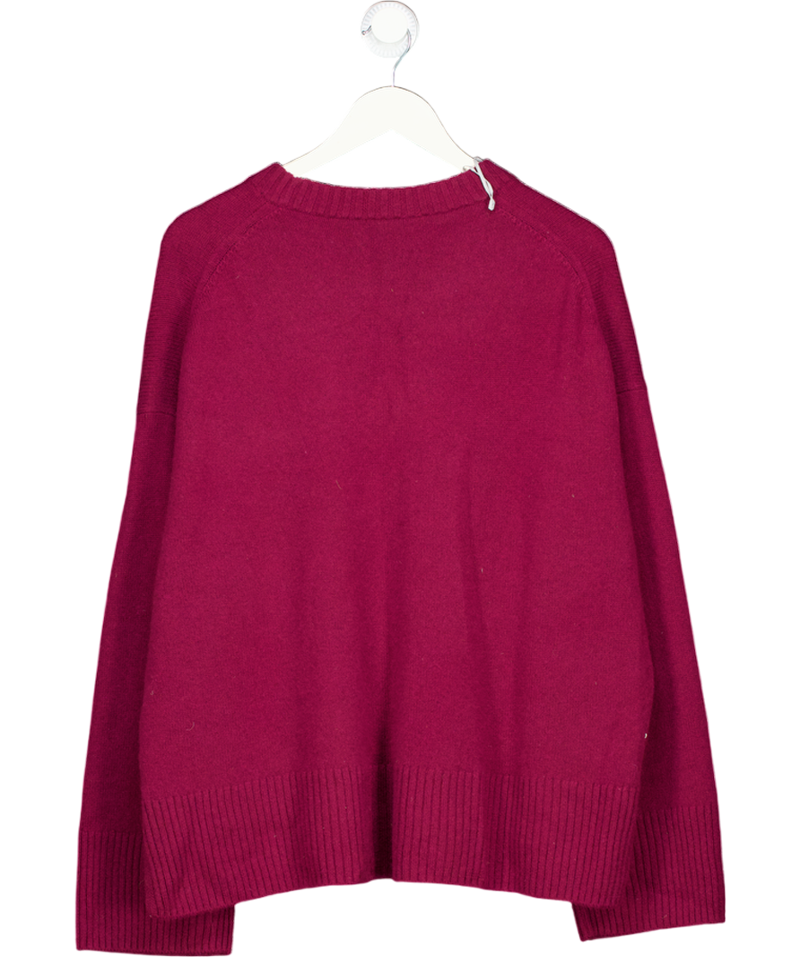 ARKET Dark Red Relaxed Cashmere-wool Jumper UK L