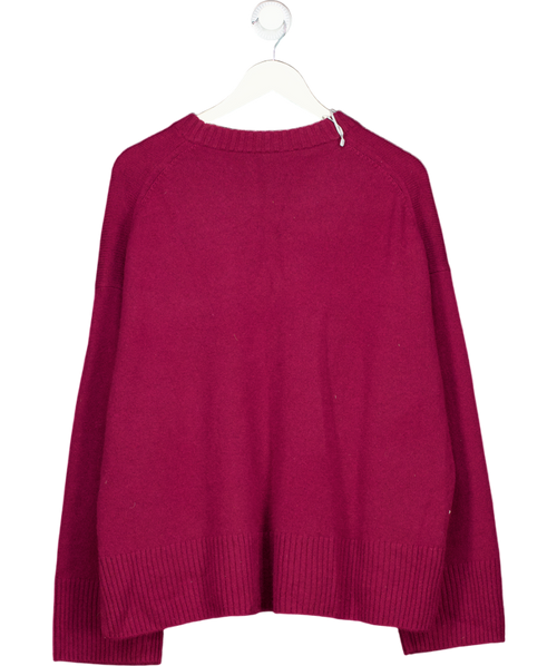 ARKET Dark Red Relaxed Cashmere-wool Jumper UK L