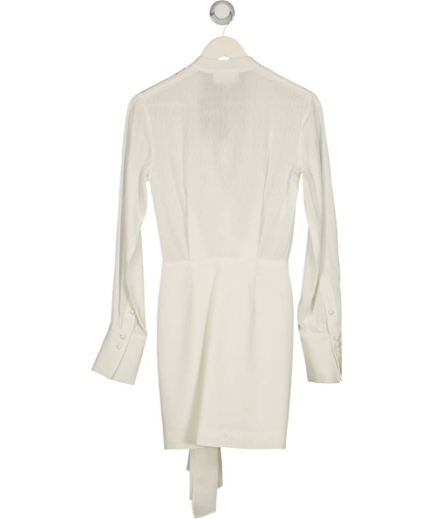 SIGNIFICANT OTHER Cream Drape Front Long Sleeve Mini Dress UK 6