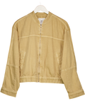 MANGO Beige Denim Bomber Jacket UK XL