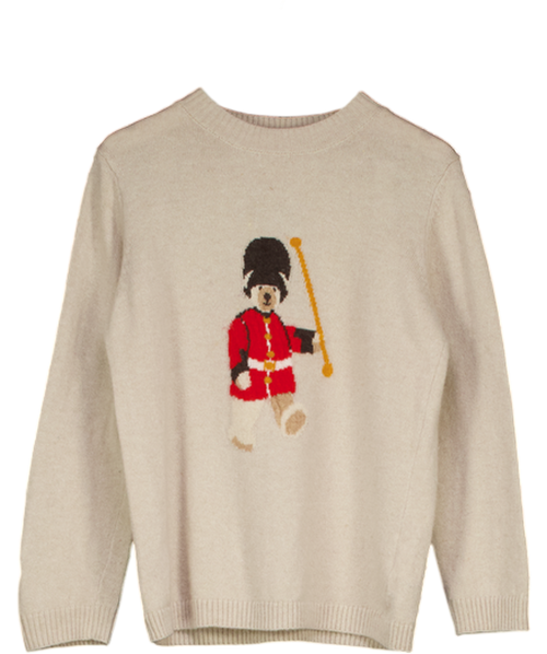 BEATRICE & GEORGE Beige Kings Guard Bear Cashmere Blend Sweater 5 Years