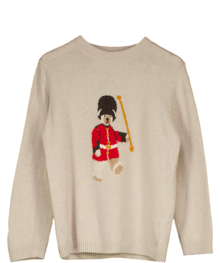 BEATRICE & GEORGE Beige Kings Guard Bear Cashmere Blend Sweater 5 Years