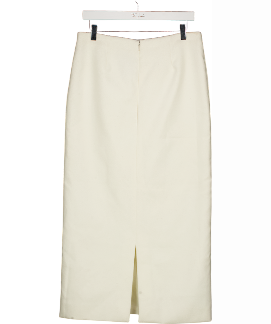 LEEM Cream Floral-embroidered Woven Maxi Skirt UK M