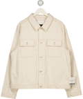 ASOS Cream Contrast Stitch Classic Fit Denim Jacket UK L