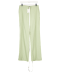 MISTRESS ROCKS Sage Green Linen Blend Straight Leg Trousers UK S