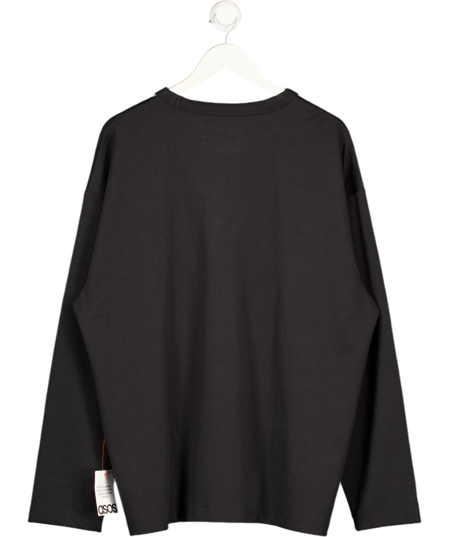 ASOS Black Heavy Weight Relaxed Long Sleeve T-shirt UK L