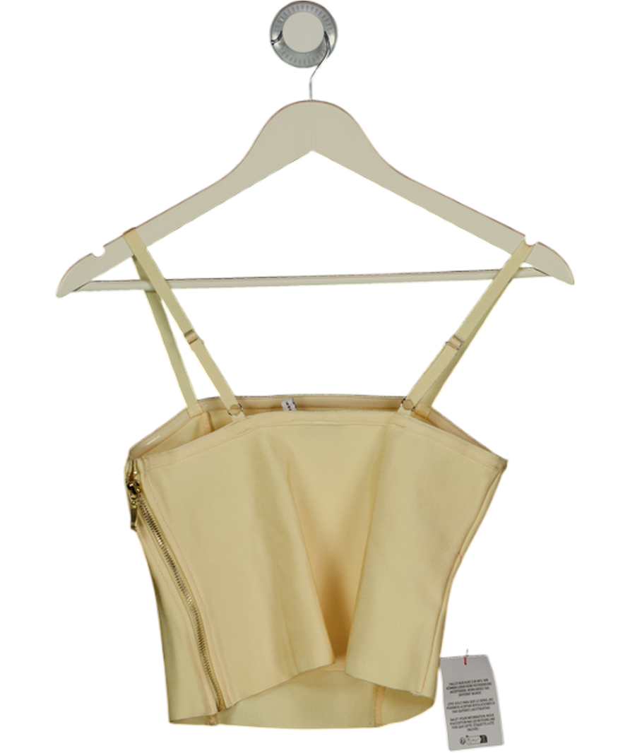 ASOS Structured Butter Yellow Crop Top UK 10