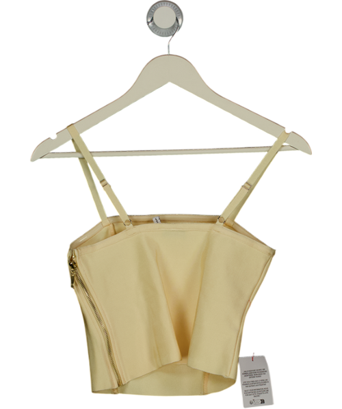 ASOS Structured Butter Yellow Crop Top UK 10