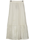 MINT VELVET White Tiered Broderie Midi Skirt UK S