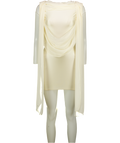 OH POLLY Cream Venya Draped Mini Dress In Pearl UK 8