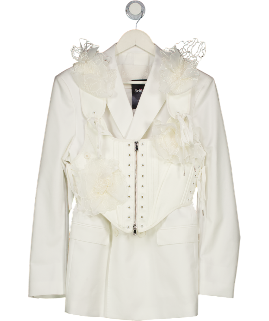 Danil Antsiferov White Soft Dramatic Corset Blazer Sz50 UK M