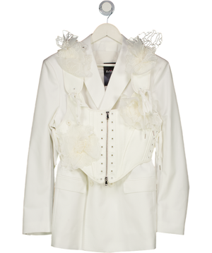 Danil Antsiferov White Soft Dramatic Corset Blazer Sz50 UK M