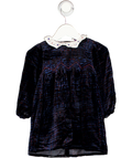 Brora Blue Velvet Checked Dress 9-12 Months