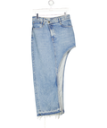 ZARA Blue Bluen Asymmetric Denim Midi Skirt UK M